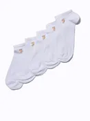 5 Pack Embroidered Trainer Socks In White