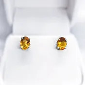 Citrine Sterling Silver Stud Earrings