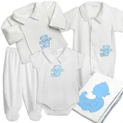 Baby Boy 3-Month Organic Pima Cotton Clothing Gift Set – Handmade Layette