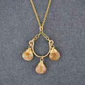 14K Gold Filled Jasper Chandelier Necklace