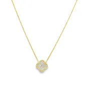 Pave Diamond Clover Necklace