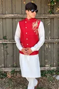 Asymmetric Style Red Vest