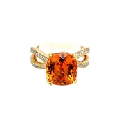 18K Yellow Gold 6.00ct Spessartite Garnet Ring - Luxury Jewelry — David Reynolds Jewelry and Coin