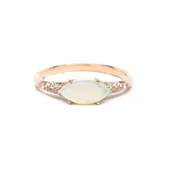 0.14 CT Diamond Opal Ring