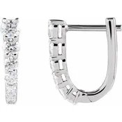 14K White Gold 1/2 CTW Lab-Grown Diamond 12.95 mm Hoop Earrings