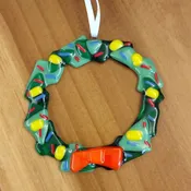 Drop in Fused Glass Holiday Wreath Ornament (Adults, teens and kids ages 8+) Nov. 7