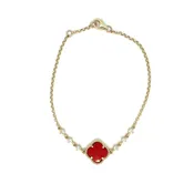 14KT Red Carnelian Quatrefoil Bracelet