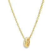 14k Yellow Gold and Diamond Pendant Slide Charm