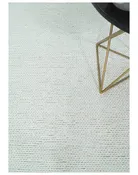 5x8 and 8x10 Braided Wool Solid White Hand Woven Soft Plush Area Rug