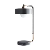 Aaron Lamp Heritage Brass and Black Marble