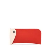 Anzen Eyeglass Sleeve - Orange Felt , Natural Leather
