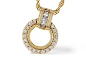 14K Gold Circular Diamond Necklace