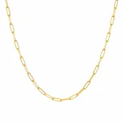 14K Gold Hollow Paperclip Chain 060 Gauge 2mm