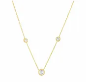 18K Yellow Gold Three-Station Diamond Necklace