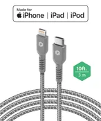 PowerPeak 10ft USB-C To Lightning Cable - Silver - Repairs Bay