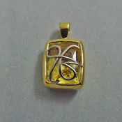 22K Gold, Natural Yellow Sapphire Ekongkar Pendants