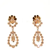 14k Rose Gold and Champagne Diamond Drop Earrings