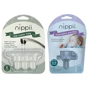 Freezable Silicone Teething Pacifier & Ice Cube Tray Bundle
