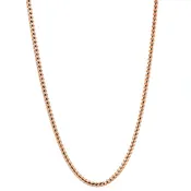14KT rose gold diamond cut Franco link chain, 2.5mm, 26" lon...