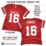 Custom Vintage Football Jersey Tee: Personalized Family Fan Shirt, Athletic Sportswear, Retro Team Jerseys