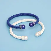 Blue White Cable Bangles
