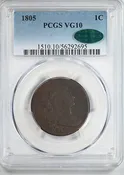 1805 Draped Bust Large Cent 1C PCGS VG10 CAC