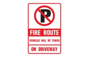 Fire Route No Parking Sign
