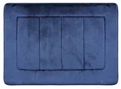 Activated Charcoal Memory Foam Bath Mat in Navy Blue, 17 x 24 in