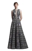 Gemy Maalouf BC1409 – Sleeveless Evening Gown with Sheer Inset