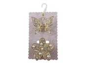 2 Pc Gold Metal and Pearl Hair Claws