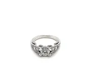 1.00 Carat Round Brilliant Cut Diamond Engagement Ring 18K White Gold