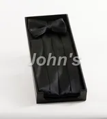 Black Silk Cummerbund and Bow Tie