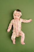 Baby Bamboo Sleeper: Vintage Floral Stripe