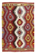 Vintage Kilim Wool Rug 4'2''x6'3''