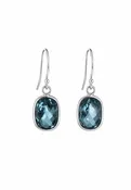 Aquamarine Silver Drop Earrings — Glitz Jewelers
