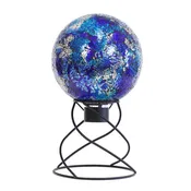 10" Aqua Mosaic Globe and Mini Helix Stand Bundle
