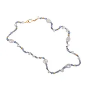 Baroque Pearl & Montana Sapphire Necklace
