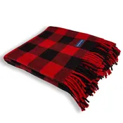 Buffalo Check Wool Throw Blanket - Red
