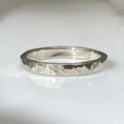14K Gold – Classic Hammered Ring – 3mm Wide