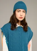Bonnet en maille torsadée