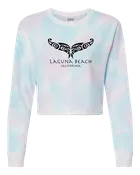 Tribal Whale Tail Crop Crewneck - Cotton Candy