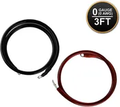0AWG3 Power Bright High Amperage Copper Set of Battery Cables