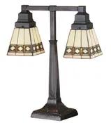 20"H Diamond Band Mission 2 Arm Desk Lamp