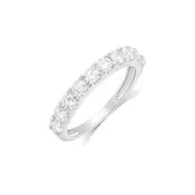 Rhodium 925 Silver Moissanite 3MM Half Eternity Ring