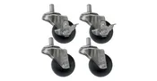 Coldline 2.5" Low Profile Swivel Stem Casters, 2 with Side Brake (Set of 4)