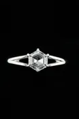 14k Solid White Gold and Lab Created Diamond Ring