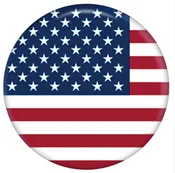 20MM American Flag Painted Ceramic Snap