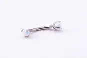 White Opal Curved Barbell — Body Jewlz