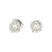 14K White Gold Diamond Earrings 0.75ct Total Weight