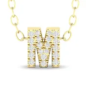 Diamond Studded Initial Letter Pendant - M